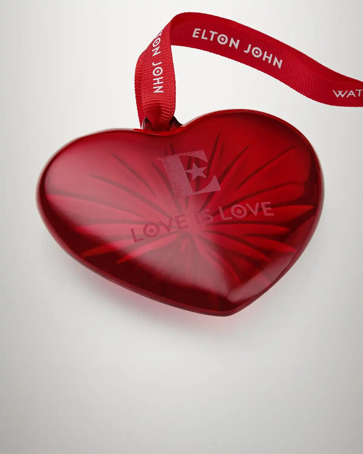 Christmas Elton John AIDS Foundation Red Heart Ornament
