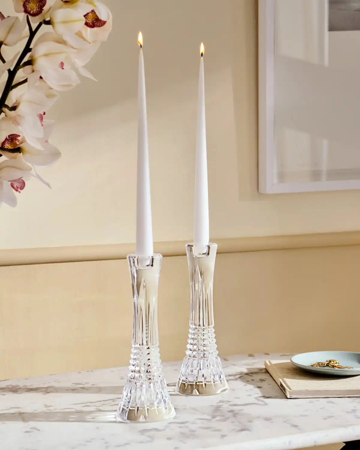 Lismore Diamond Candlestick, Set of 2