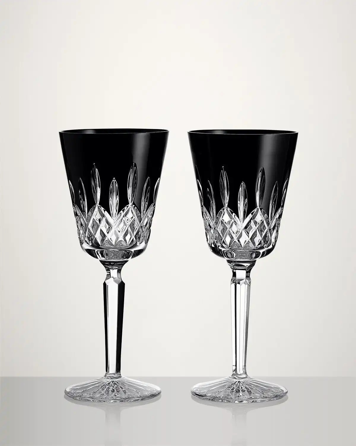 Lismore Black Medium Goblet, Set of 2