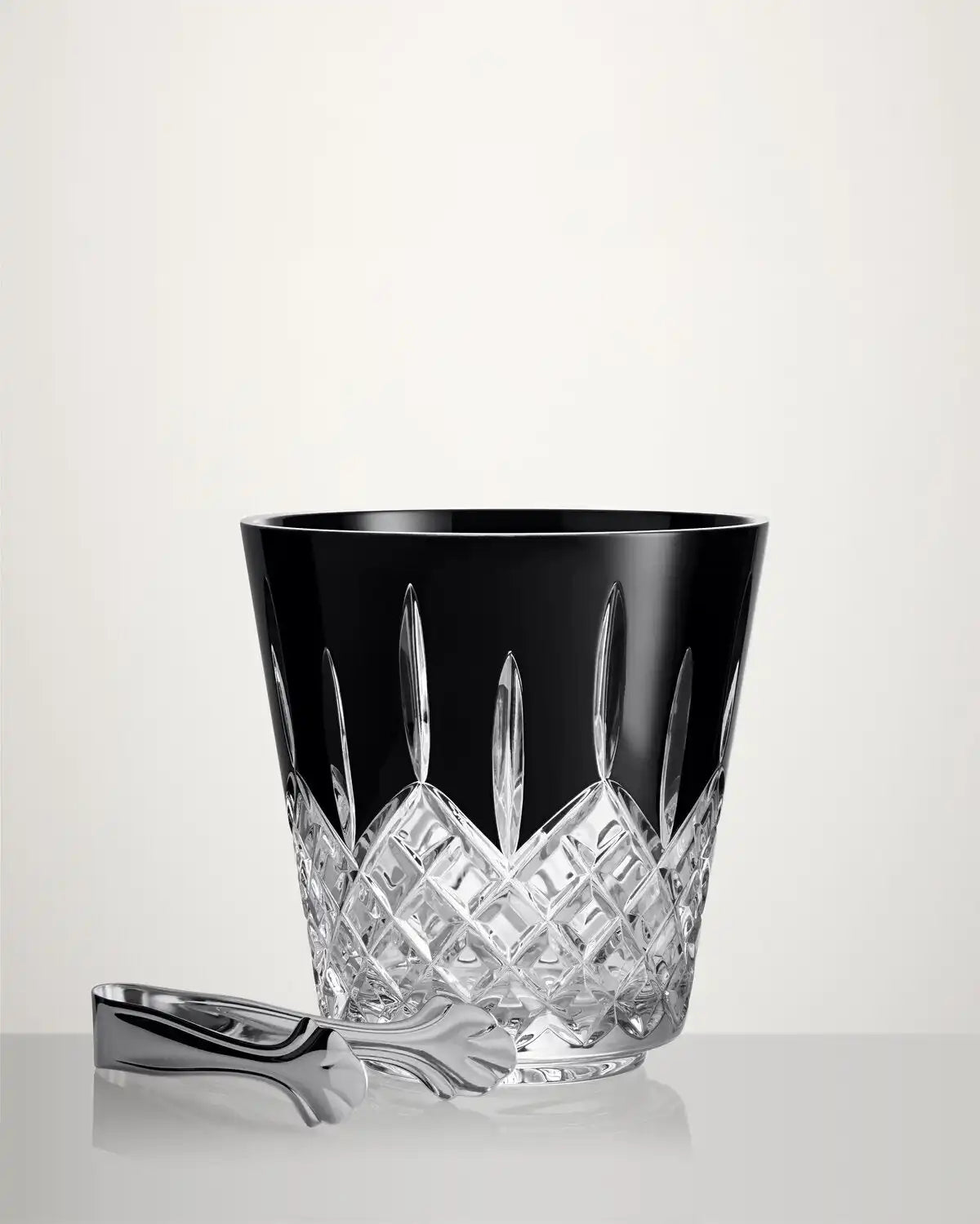 Lismore Ice Bucket & Tongs Black