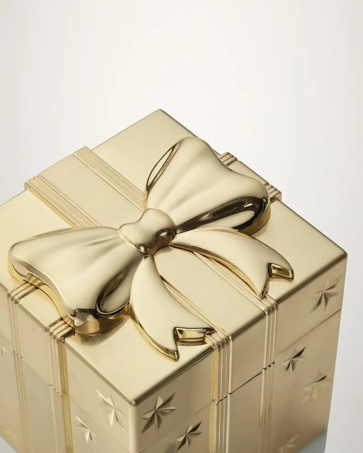 Christmas Present Box Golden Ornament