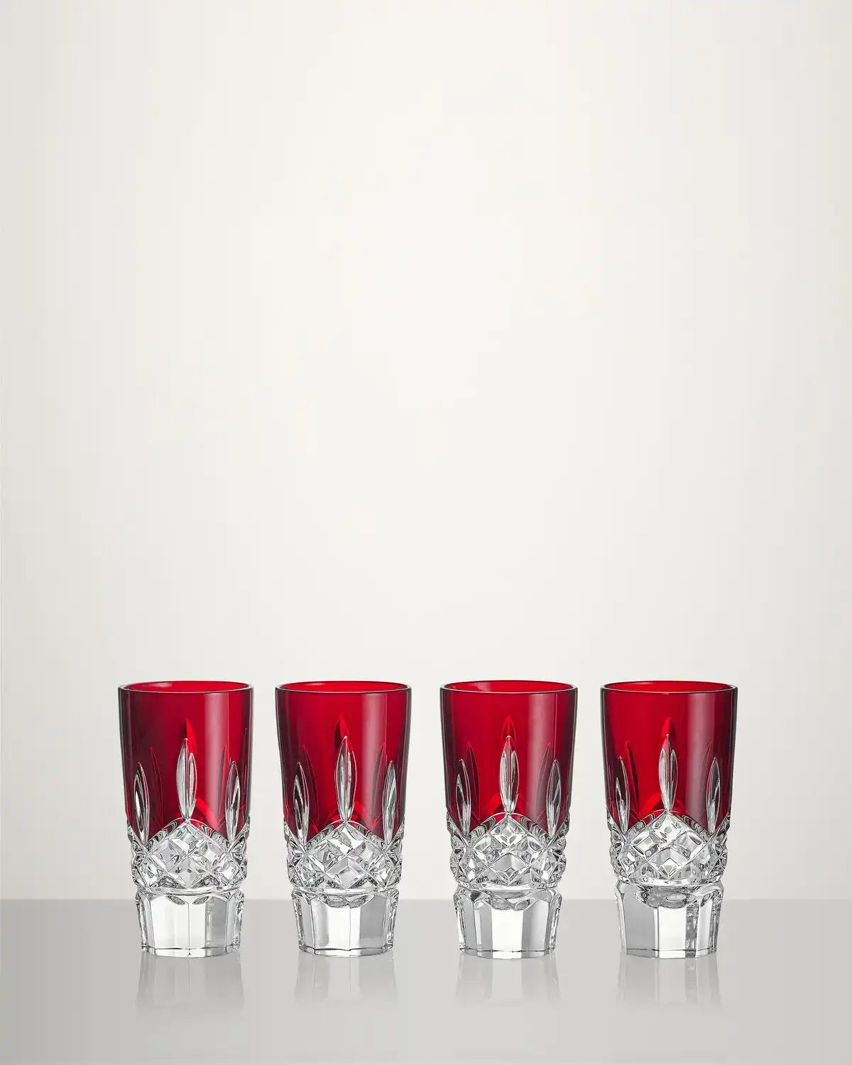 Lismore Red Shot Glass, Set of 4