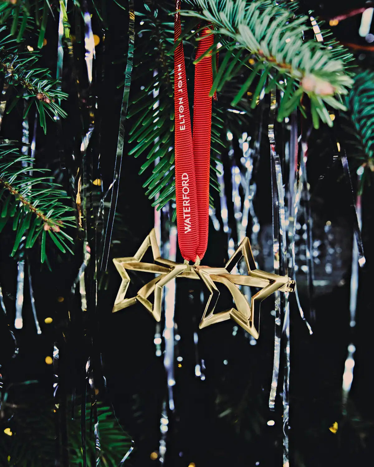 Christmas Elton John Star Glasses Golden Ornament