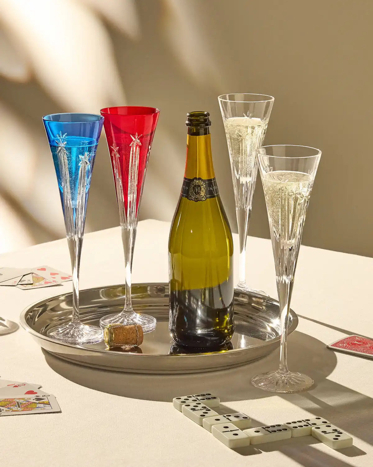 US250 Red & Blue Flute, Set of 2