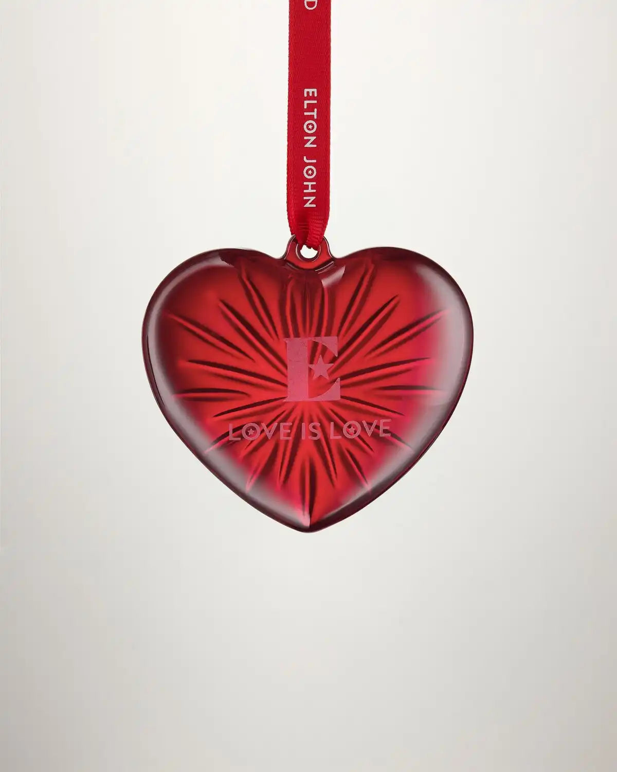Christmas Elton John AIDS Foundation Red Heart Ornament
