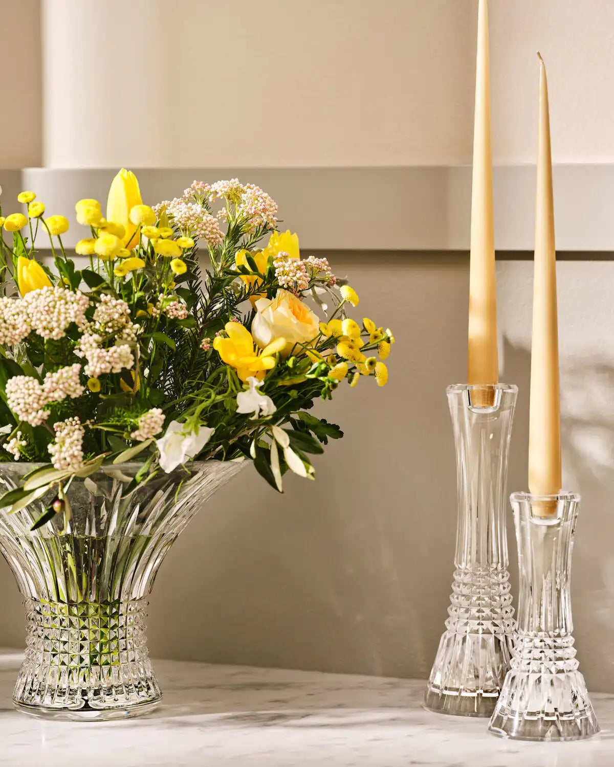 Lismore Diamond Candlestick, Set of 2