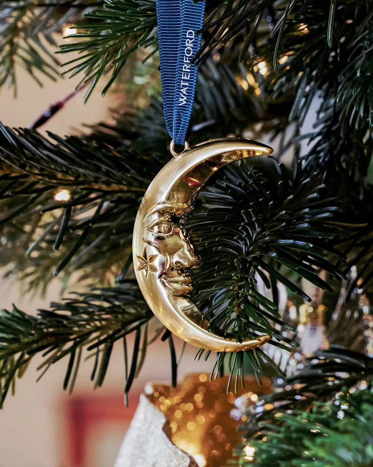 Christmas Moon Golden Ornament